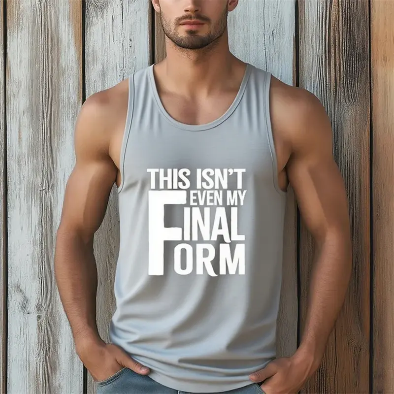 Summer Gym Fitness Breathable Vest For Men Funny Letter 3D Print Graphic Basketball Sleeveless Shirt Quick Dry Run Football Tee