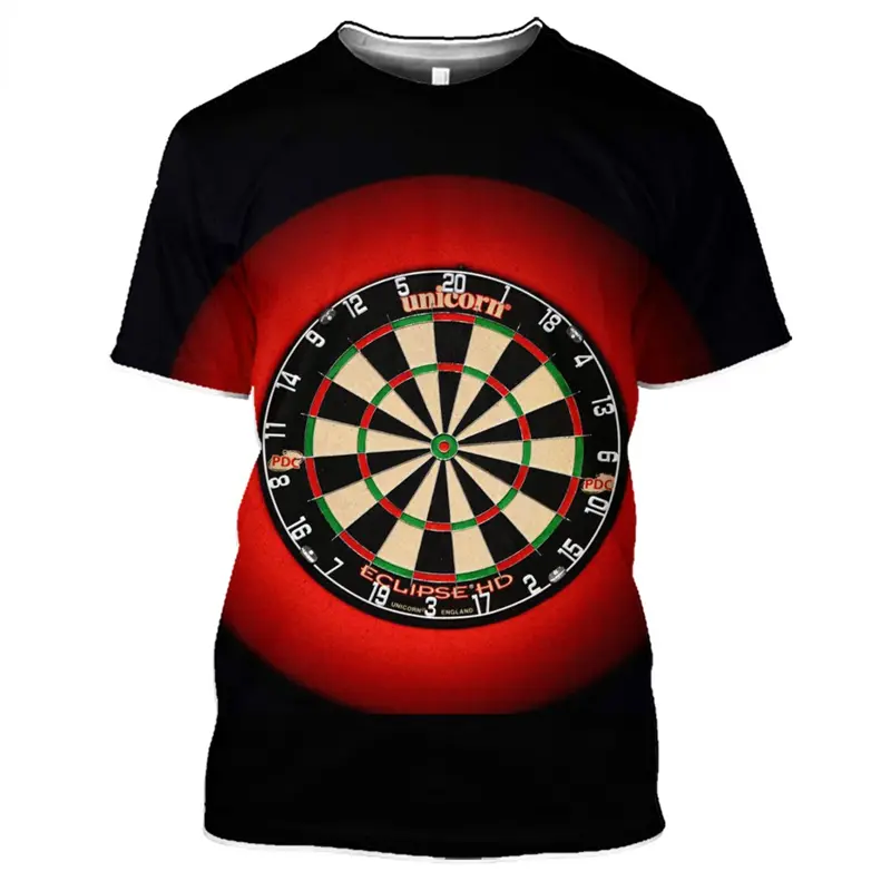 Darts Theme Print T-shirt Men's Clothing Simple Casual 3D Graphic Loose Breathable T Shirts Summer Sport Bassic Fashion New