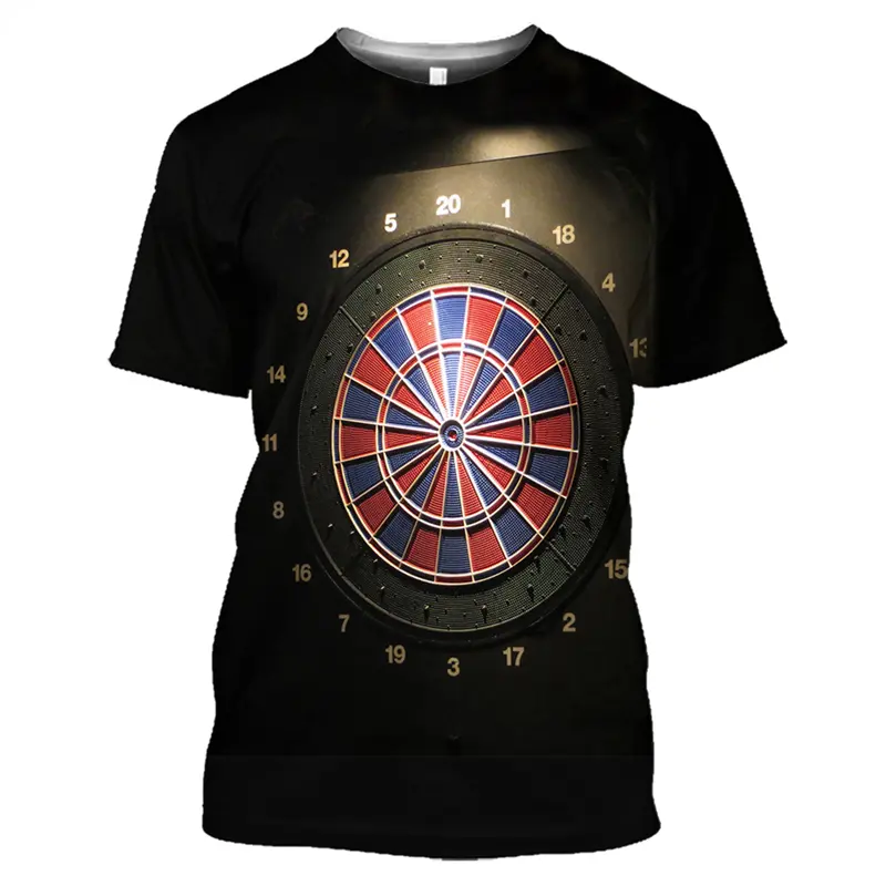 Darts Theme Print T-shirt Men's Clothing Simple Casual 3D Graphic Loose Breathable T Shirts Summer Sport Bassic Fashion New