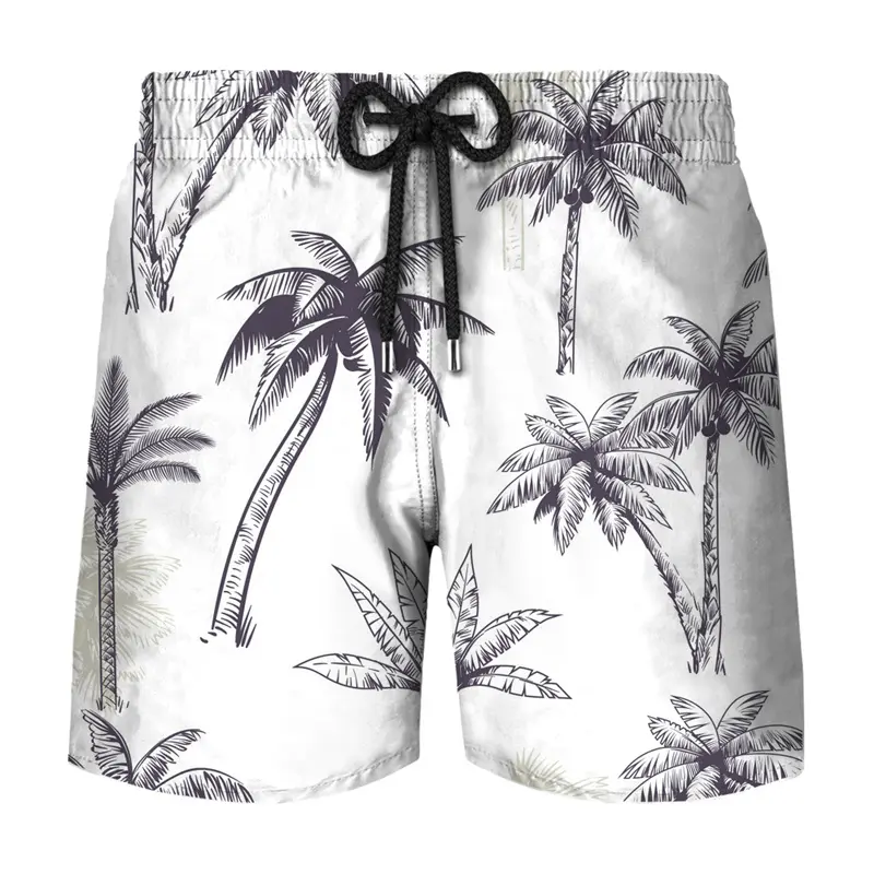 Hawaii Style 3d Printed Shorts For Men's Coconut Tree Casual Vacation Beach Shorts Outdoor Sports Street Clothing Board Shorts