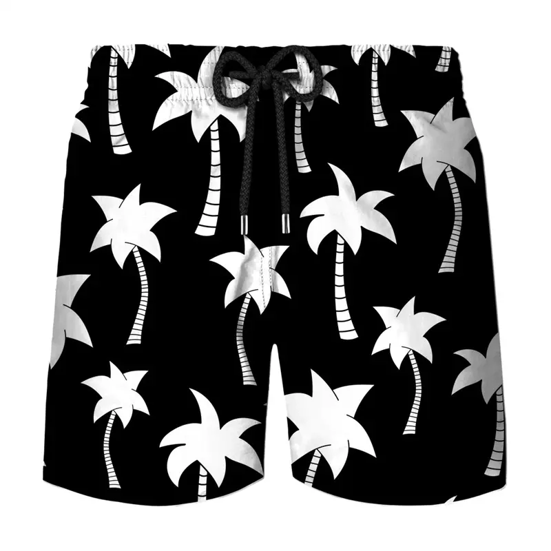 Hawaii Style 3d Printed Shorts For Men's Coconut Tree Casual Vacation Beach Shorts Outdoor Sports Street Clothing Board Shorts