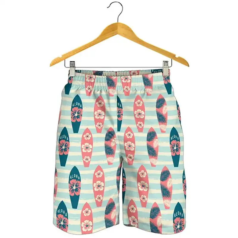 Funny Full Print Hawaii Shorts Men Colorful Glasses Pattern Casual Daily Drawstring Board Short 2025 Summer Trend New Trunk
