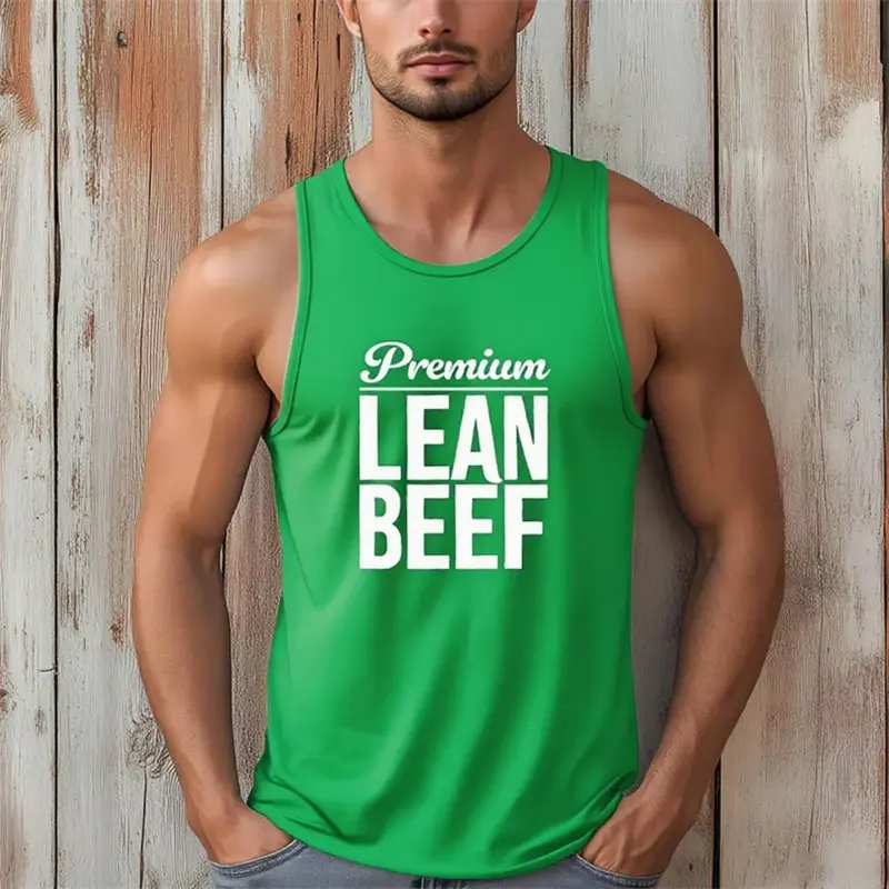 Funny Fitness Text Men's Tank Top Run Basketball Sport Breathable Gym Sleeveless T-shirt Summer Casual Muscle Man Novel Vest