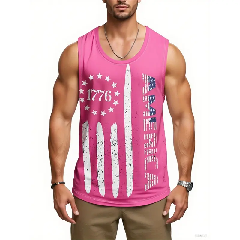 Independence Day Fashion Tank Top Unisex 3D Print American Flag Graphic Streetwear Sleeveless T-shirt Summer Sport Gym Vest