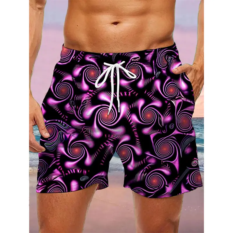 Harajuku Colorful Personality Swim Trunk Men's Clothing Unique 3D Print Streetwear Beach Leisure Summer Trend Men Beach Short