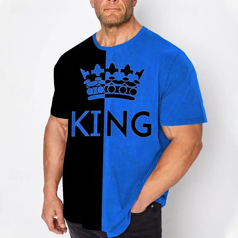 Color Blocks T-shirt For Men's Clothing Street Harajuku Short Sleeve Round Neck T Shirts 2025 Summer Hip Hop Popular Tee Shirt