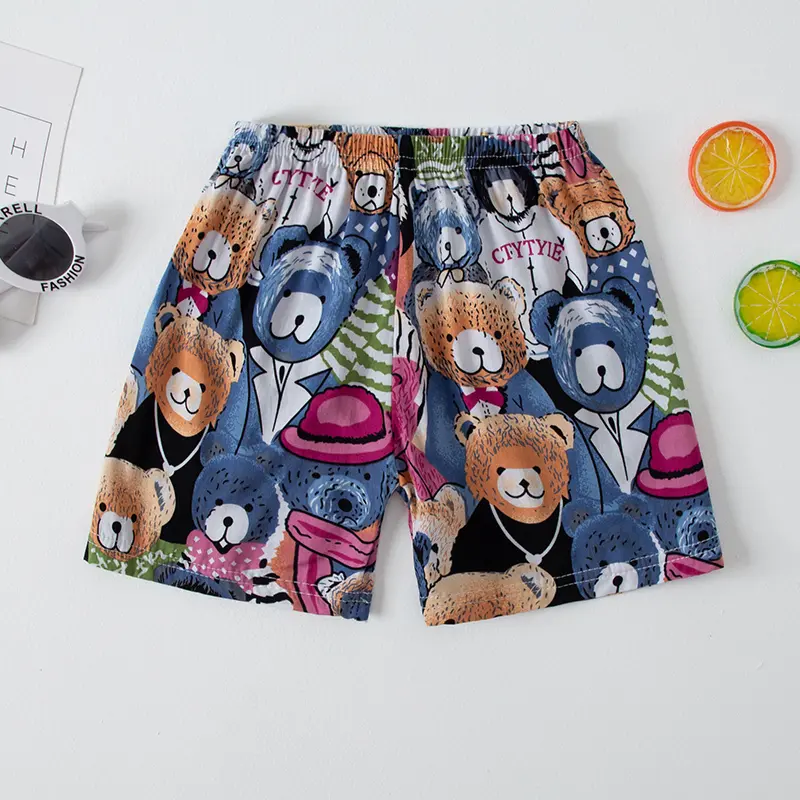 Men Personality Graffiti Painting 3D Print Beach Shorts Oversized Street Harajuku Board Short Anime Cartoon Bear Cute Swim Trunk