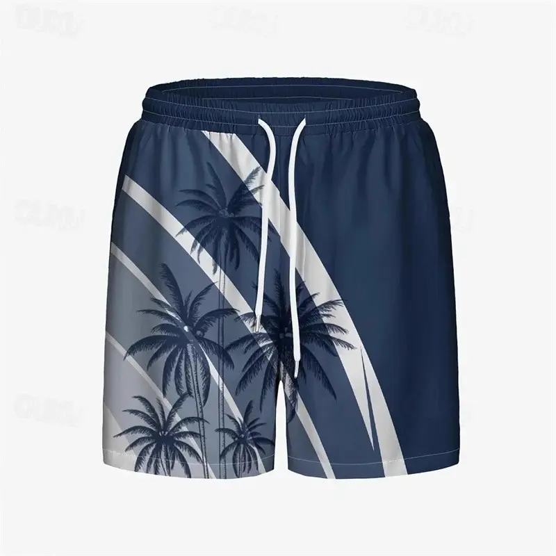 Tropical Plant Print Style Leisure Beach Short For Men Dots Pop Art Contrast Color Board Shorts Y2k Streetwear Summer Classic