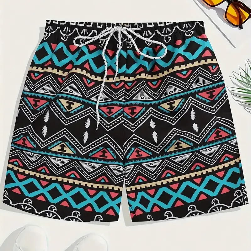 Luxury Paisley and Ethnic Pattern 3D Print Beach Shirt Men Women Unisex Casual Stripe Retro Design Summer Board Shorts 2025