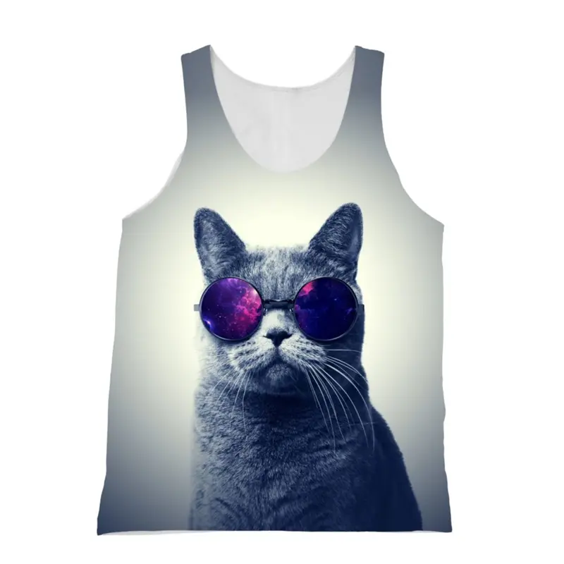 Vacation Style Tank Top Men's Clothing Funny Animal Graphic Casual Street Sleeveless Shirts 2025 Summer Harajuku Pop Men Vest
