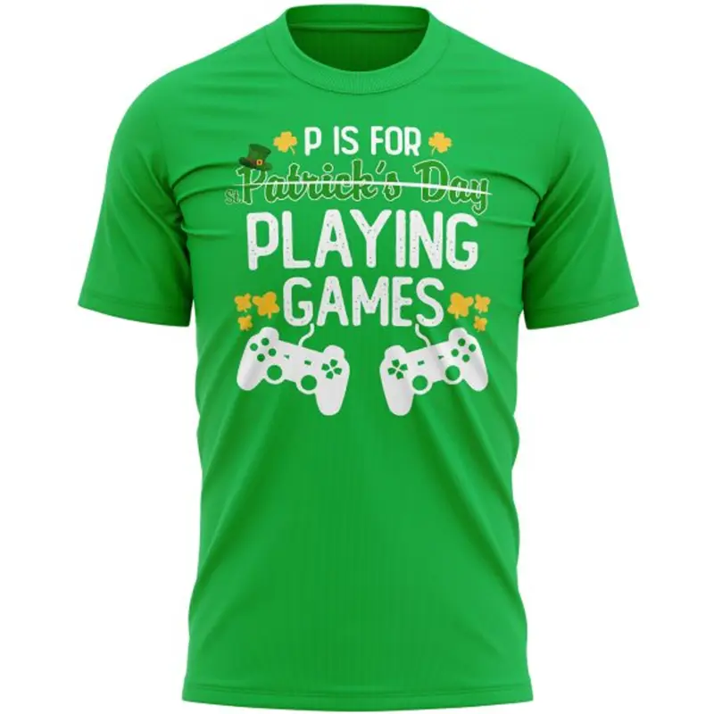 St. Patrick Day Green T-shirt Men Clothes O-neck Short Sleeve Solid T Shirt 2025 Summer Street Casual Sports Funny Tee Top