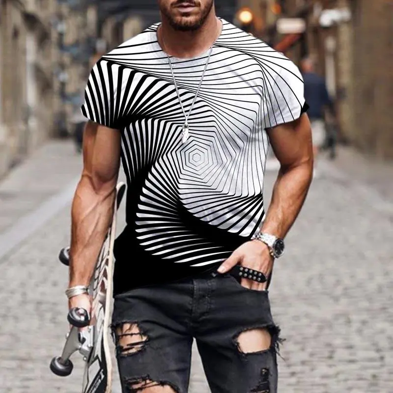 Street Art Graffiti T-shirt Mens Clothing 3D Print Short Sleeve O-neck T Shirts Harajuku Streetwear Sports Fitness Casual Tees