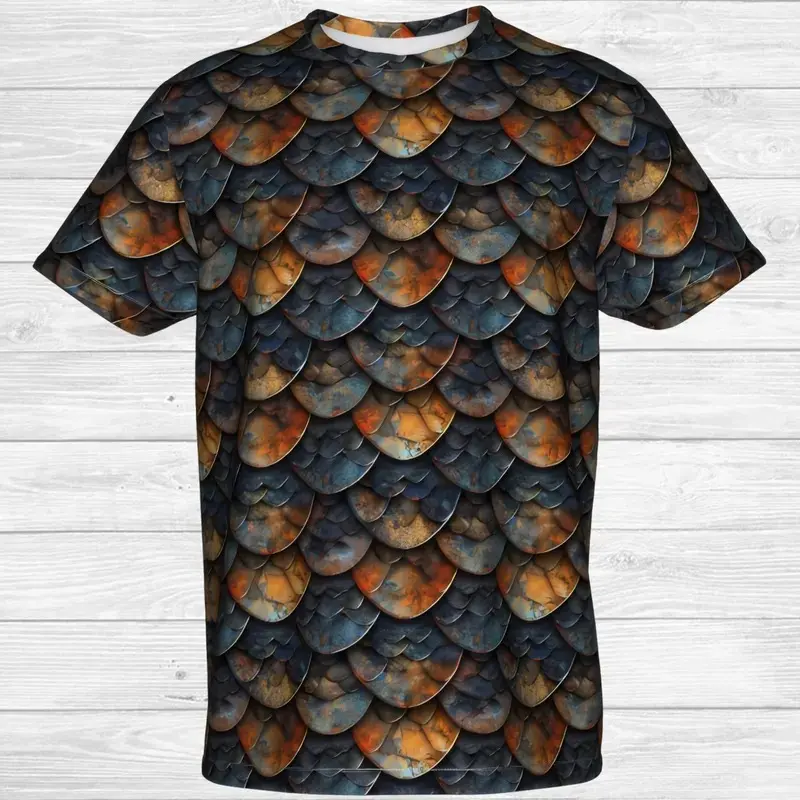 Snake Animal Scales T-shirt Horrible 3D Print Graphic Round Neck T Shirts Personality Street Cosplay Clothing Unique Tees Top