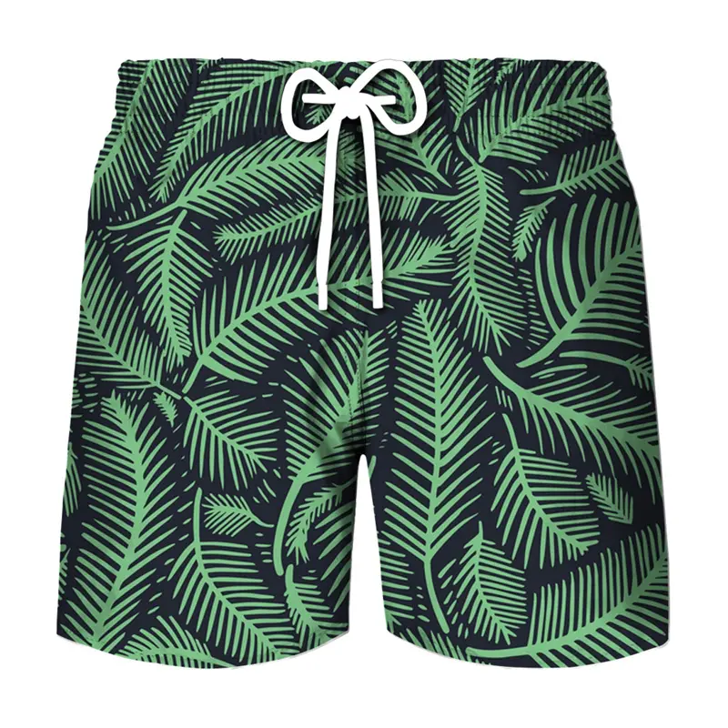 Tree Leaf 3d Printed Short For Men Simple Casual Outdoor Oversized Beach Short Hawaii Vacation Style Fashion Trend Board Shorts