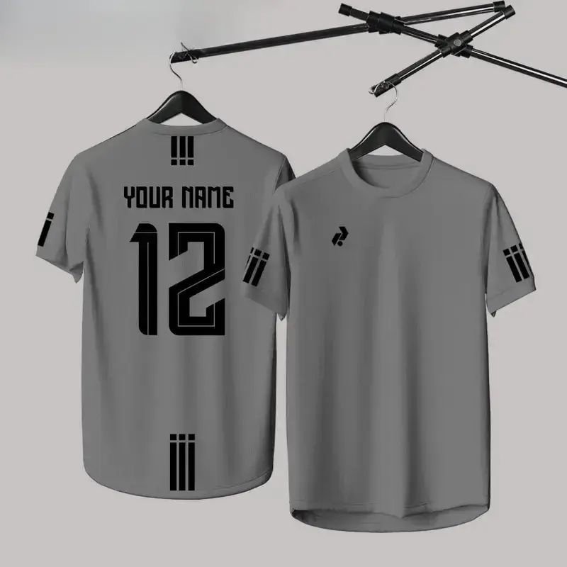 Fashion Simple Futsal Football Jersey For Men Customized Name Number Quick Dry Short Sleeve T-shirt Summer Sport Loose Tee Shirt
