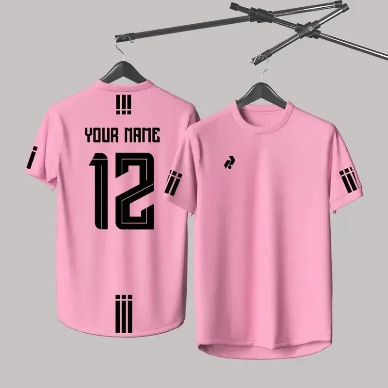 Fashion Simple Futsal Football Jersey For Men Customized Name Number Quick Dry Short Sleeve T-shirt Summer Sport Loose Tee Shirt
