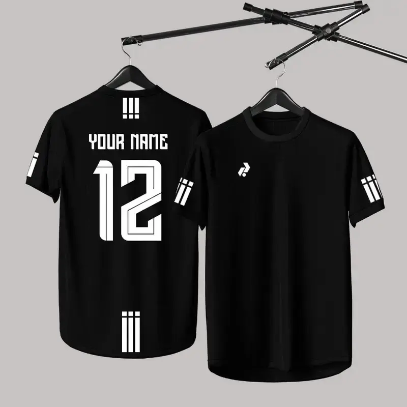 Fashion Simple Futsal Football Jersey For Men Customized Name Number Quick Dry Short Sleeve T-shirt Summer Sport Loose Tee Shirt