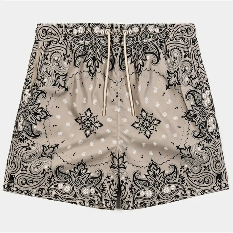 New Luxury Paisley Men Shorts Classic Fashion Graphic Design Breathable Loose Beach Short Daily Casual Fashion Retro Board Short