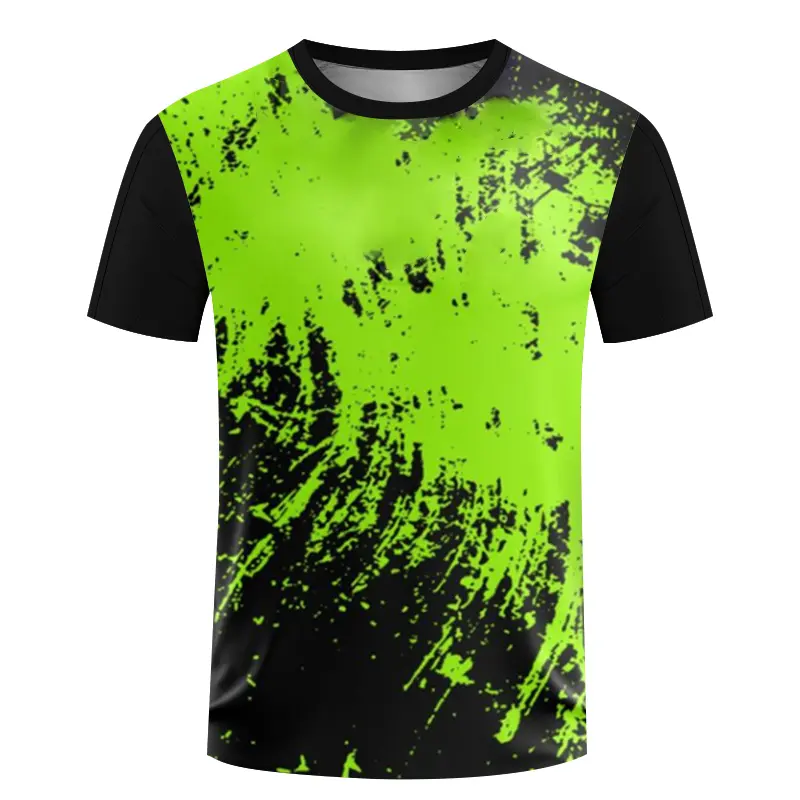 Summer Outdoor Sport Breathable Men's T-shirt Stripe Graffiti 3D Print Run Fitness Short Sleeve T Shirts Summer Gym Loose Top