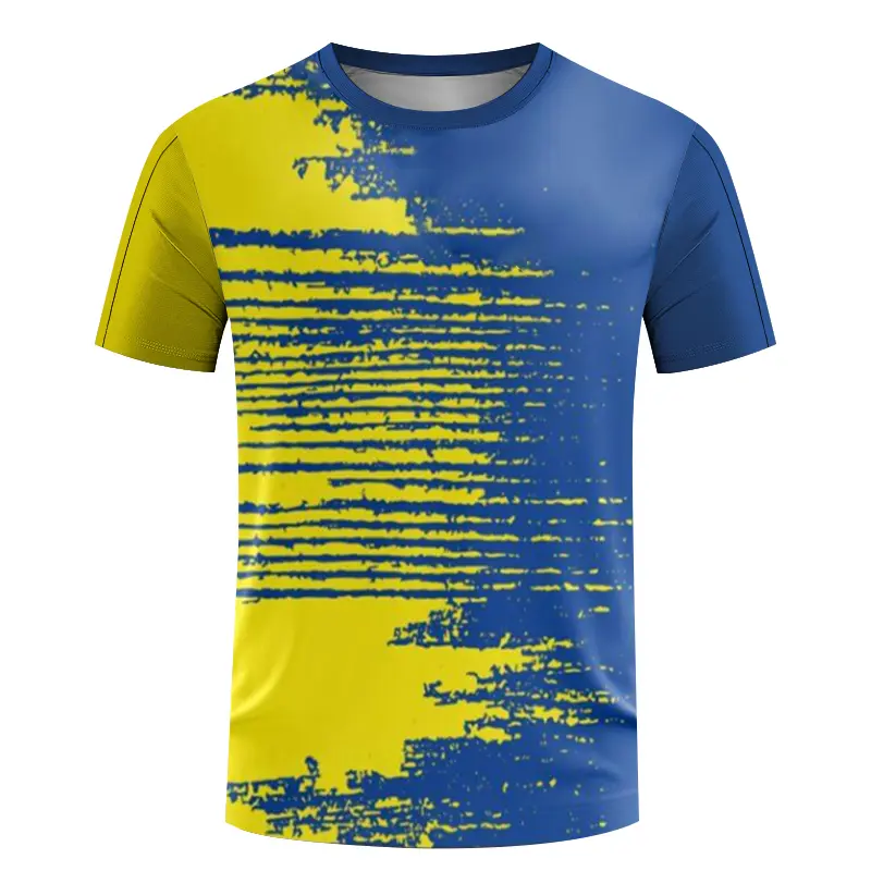 Summer Outdoor Sport Breathable Men's T-shirt Stripe Graffiti 3D Print Run Fitness Short Sleeve T Shirts Summer Gym Loose Top