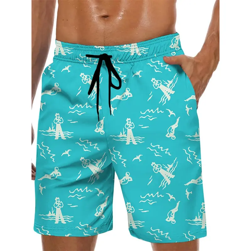 Fashion Summer Funny Swim Trunks For Men 3D Print Colorful Graphic Harajuku Street Beach Shorts Breathable Loose New Trend Short