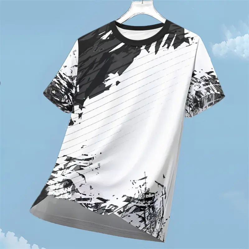 Outdoor Sport Run T-shirt For Men Sports Fitness Football Badminton Breathable Short Sleeve T Shirts Summer Fashion Loose Top