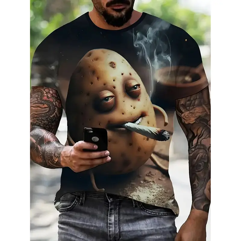 Interesting Animal Patterns Made By AI 3D Print T-shirt Funny Animals Hip Hop Personality Streetwear Harajuku T Shirts Y2k Fun