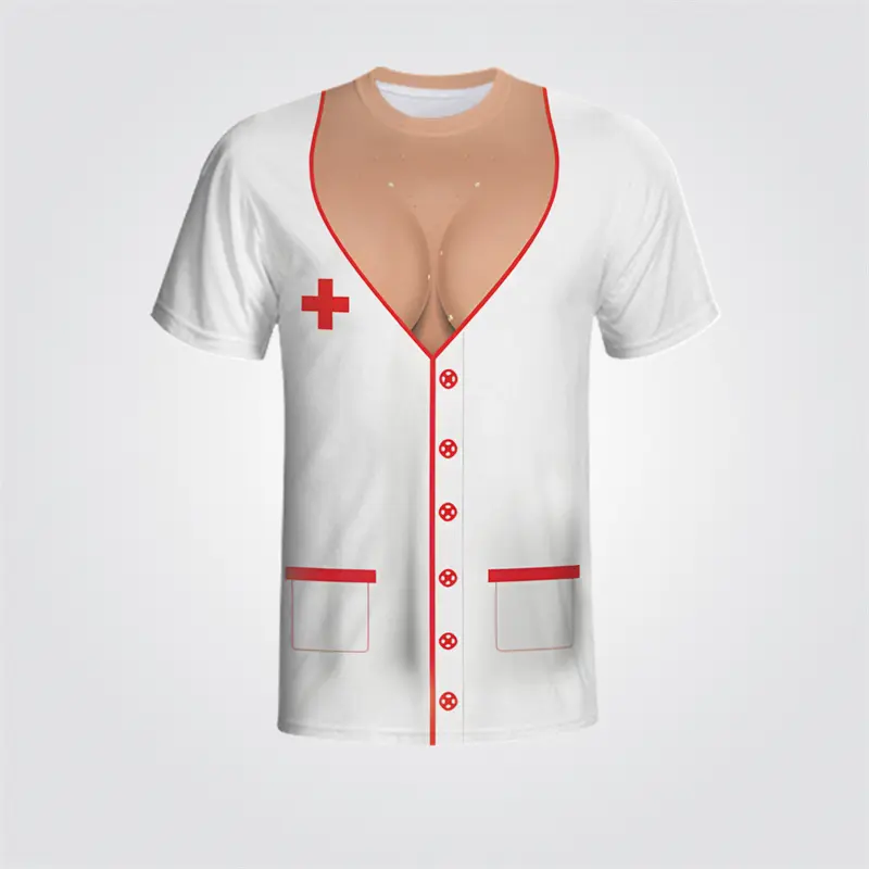 Muscle Role Playing Print T-shirt Funny Men Clothes Street Hip Hop Personality T Shirts 2025 Summer New Beer Men's Fun Tee Top