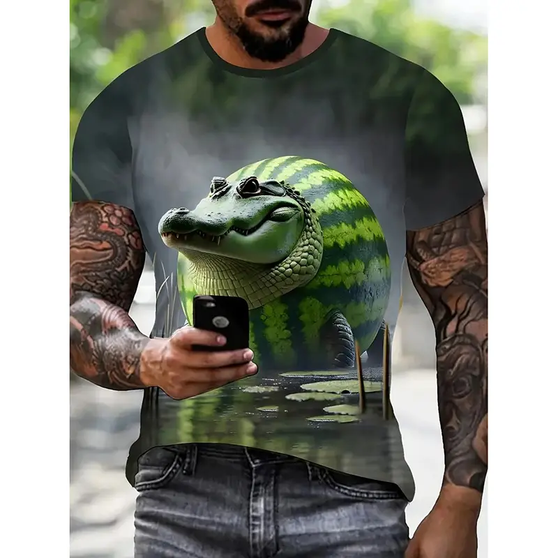 Interesting Animal Patterns Made By AI 3D Print T-shirt Funny Animals Hip Hop Personality Streetwear Harajuku T Shirts Y2k Fun