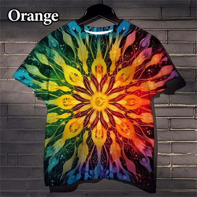 3D Print Tie-Dye Style Graphic T-shirt For Men Women Personality Streetwear Hip Hop Tee Shirts Summer Sport Oversized Tee Top