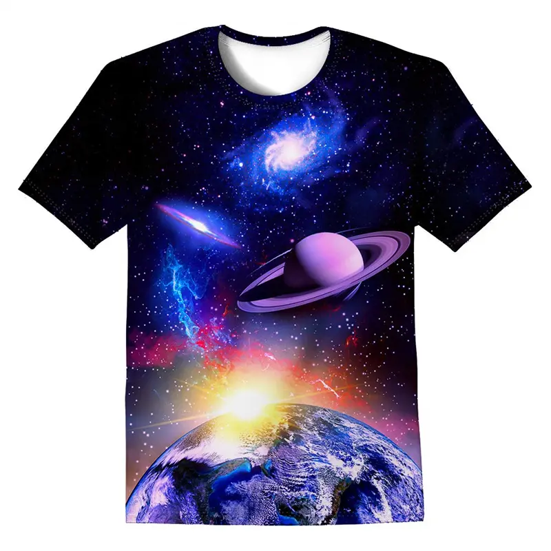 Street Art Graffiti T-shirt Men's Colorful 3D Printing Cool Design T Shirt Round Neck Short Sleeves Fashion Summer New Tee Shirt