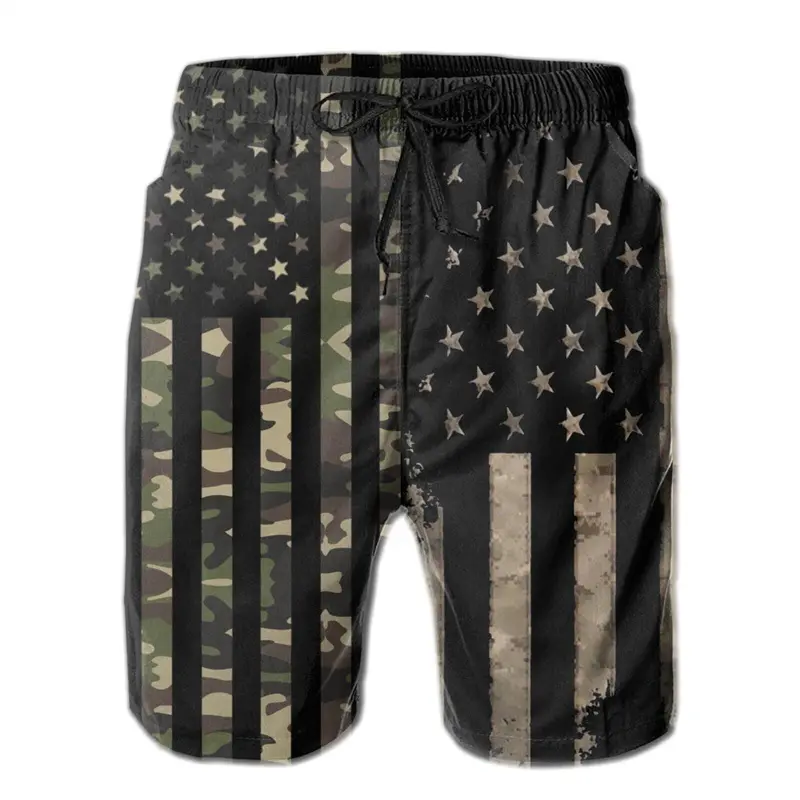 3d Printed Flag Shorts For Men Gun Design Quick Dry Beach Shorts Cool Skull Casual Summer Running Sports Clothes Short Trousers