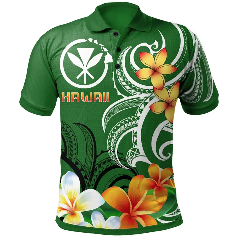 Hawaiian Whales Pattern Polo Shirt Men's Clothing Vacation Casual Lapel Shirts 3D Print Colorful Flower Trendy Fashion Tee Top
