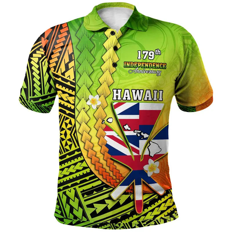 Hawaiian Whales Pattern Polo Shirt Men's Clothing Vacation Casual Lapel Shirts 3D Print Colorful Flower Trendy Fashion Tee Top