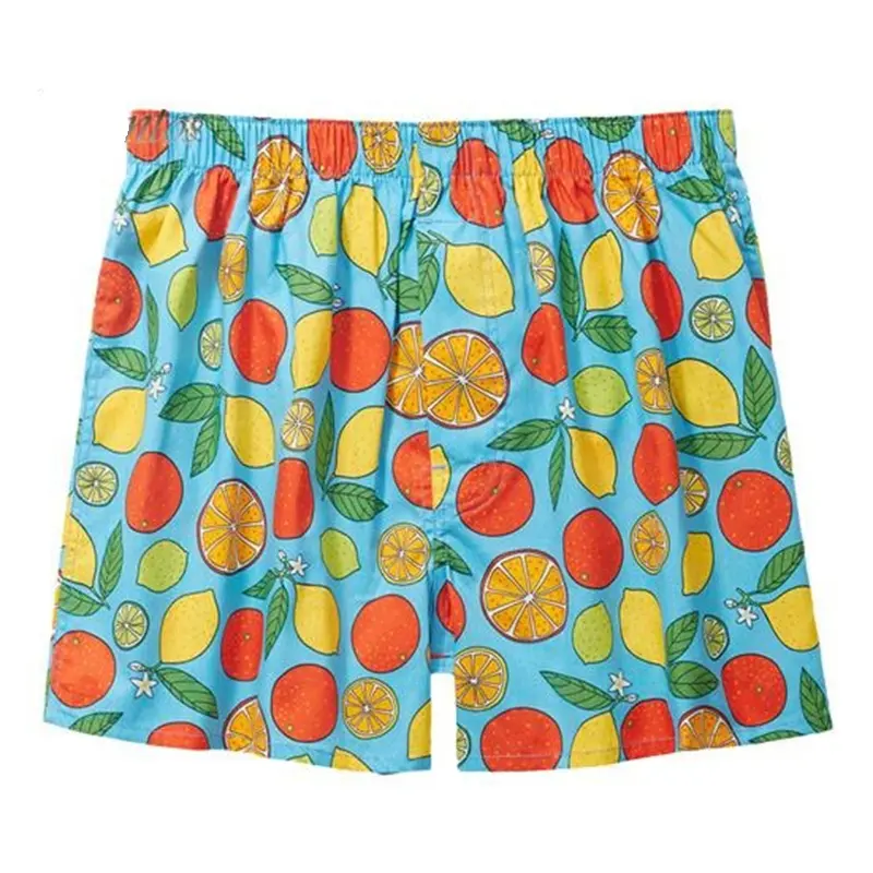 Funny Cartoon Fruit Flamingo Graphic Board Shorts Men 3D Print Drawstring Breathable Swim Trunks Summer Trend New Beach Short