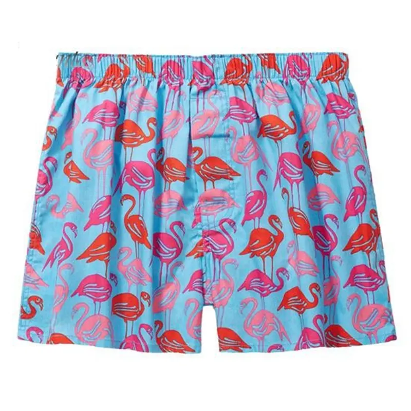 Funny Cartoon Fruit Flamingo Graphic Board Shorts Men 3D Print Drawstring Breathable Swim Trunks Summer Trend New Beach Short