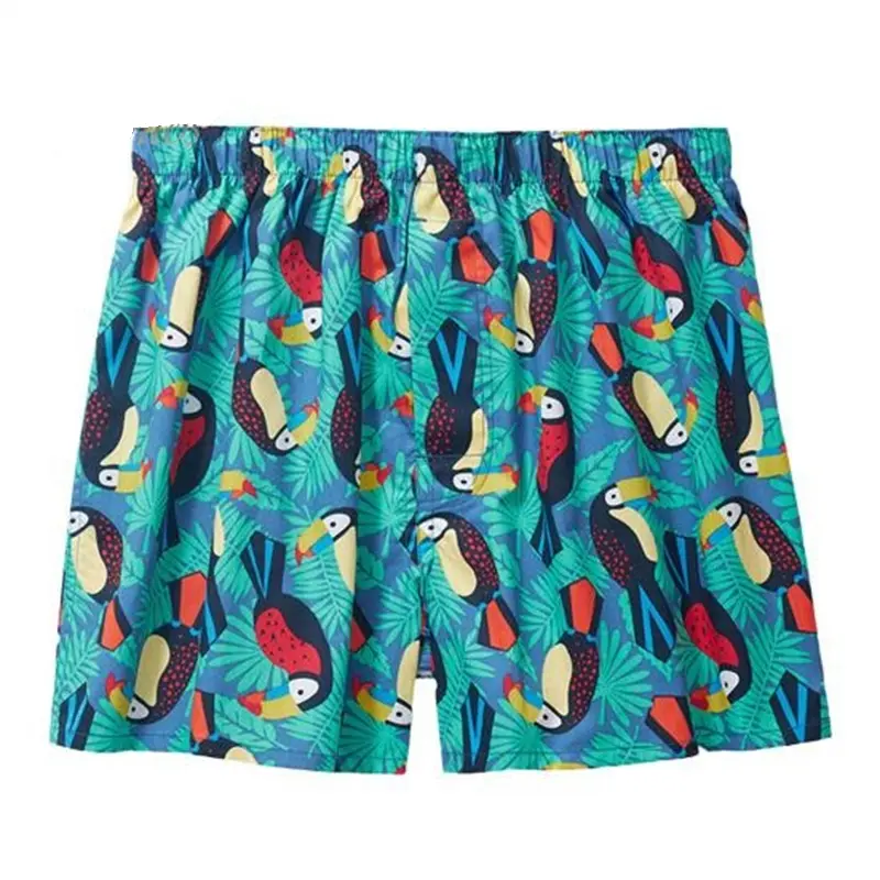 Funny Cartoon Fruit Flamingo Graphic Board Shorts Men 3D Print Drawstring Breathable Swim Trunks Summer Trend New Beach Short