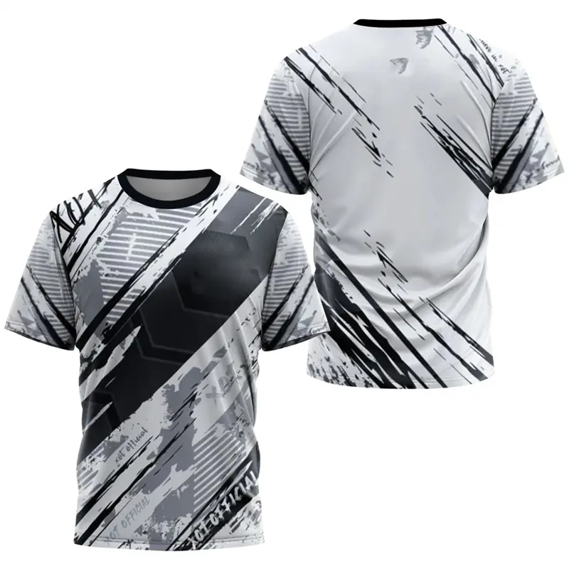 Fashion Football Jersey For Men Stripe Print Graphic Custom Number Personality Sport Loose T-shirt Summer Outdoor Breathable Top