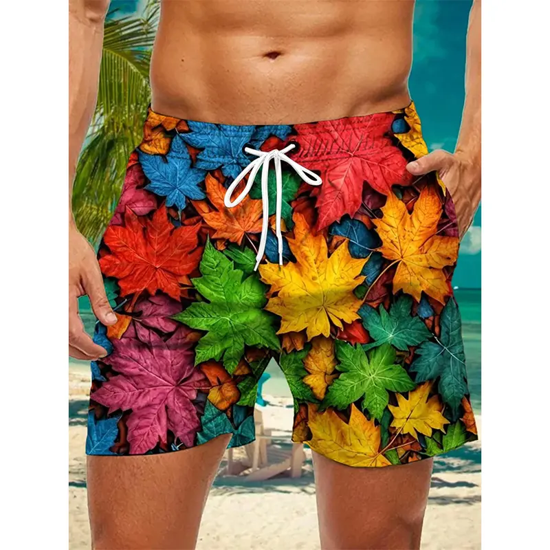 Summer Quick Anchor Stripes Beach Short For Men's Clothing Colorful Graphic Cute Cartoon Animal Sport Breathable Men Swim Trunk