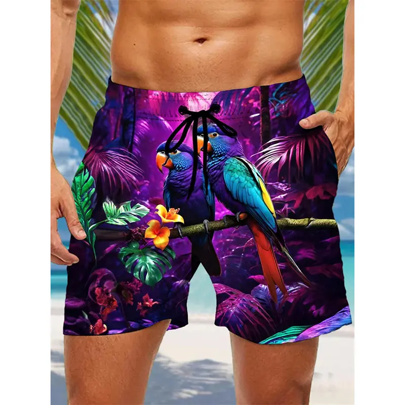 Summer Quick Anchor Stripes Beach Short For Men's Clothing Colorful Graphic Cute Cartoon Animal Sport Breathable Men Swim Trunk