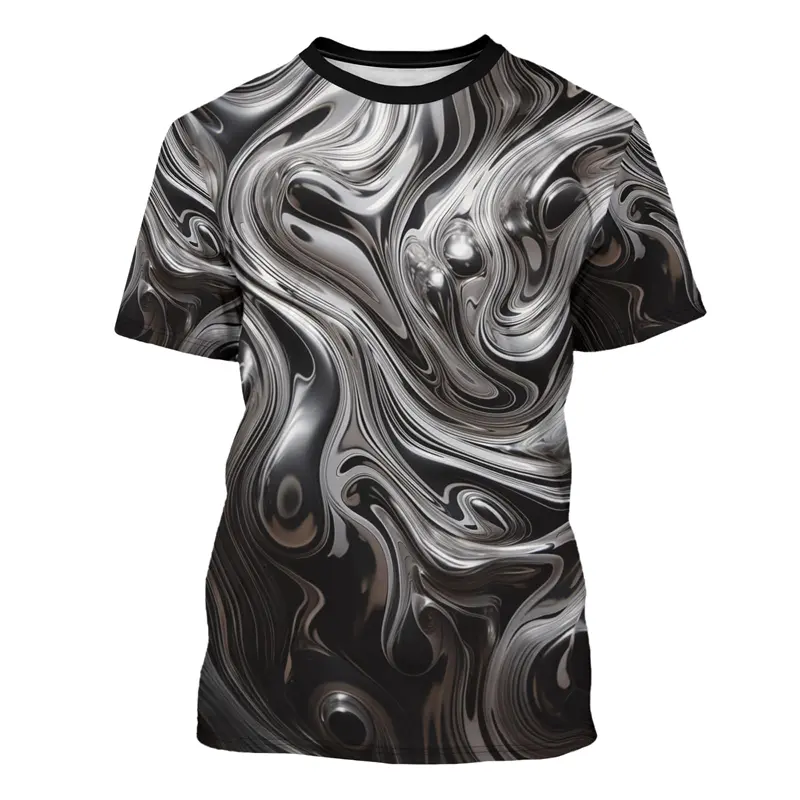 Balls Pattern T-shirt Guitar Stars 3D Printing Round Neck T Shirts For Men 2024 Summer New Streetwear Clothes Loose Tee Shirts
