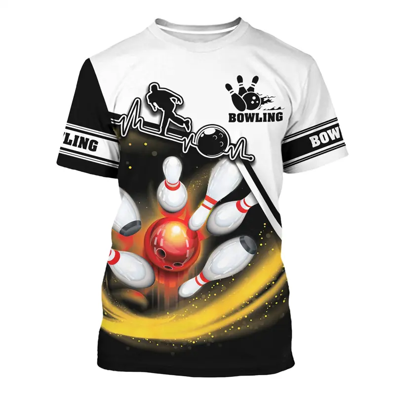 Balls Pattern T-shirt Guitar Stars 3D Printing Round Neck T Shirts For Men 2024 Summer New Streetwear Clothes Loose Tee Shirts