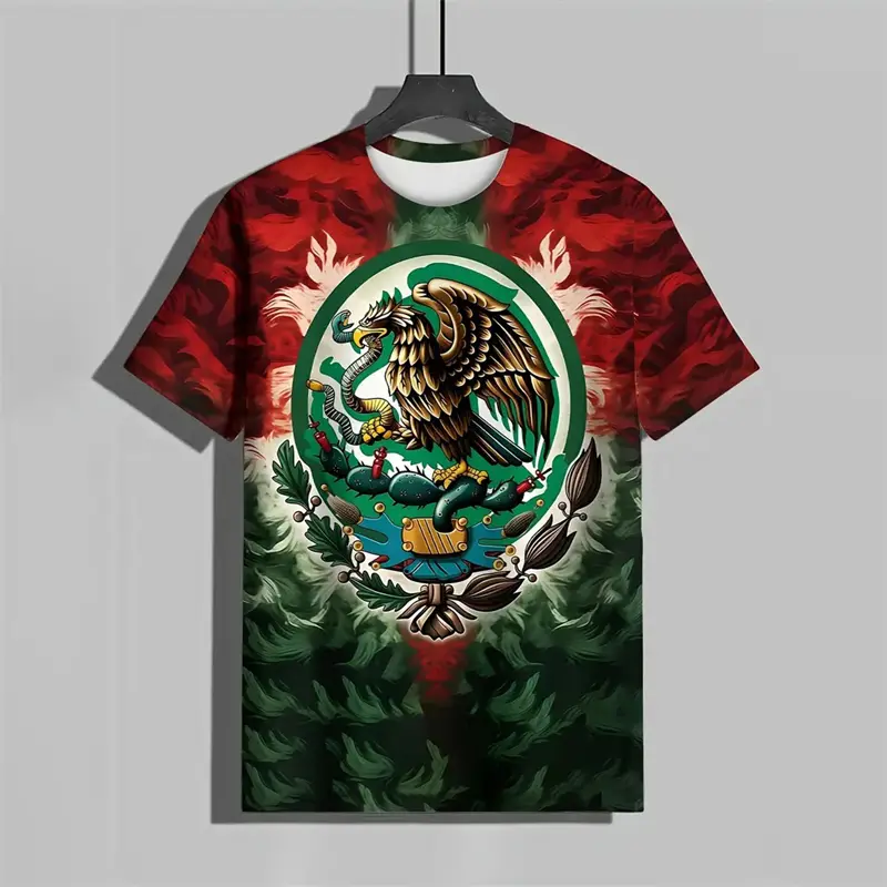 VIVA Mexico T-shirt Unisex Mexican Personality Street Pride Short Sleeve T-shirt Sport Casual 3D Print Flag Graphic Trend Tees
