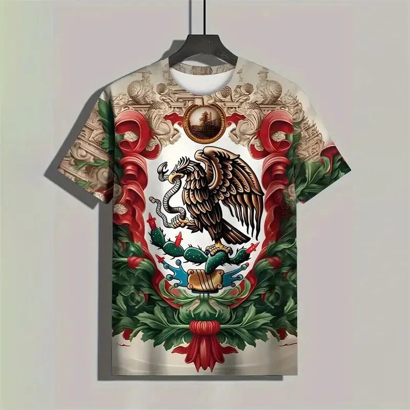 VIVA Mexico T-shirt Unisex Mexican Personality Street Pride Short Sleeve T-shirt Sport Casual 3D Print Flag Graphic Trend Tees