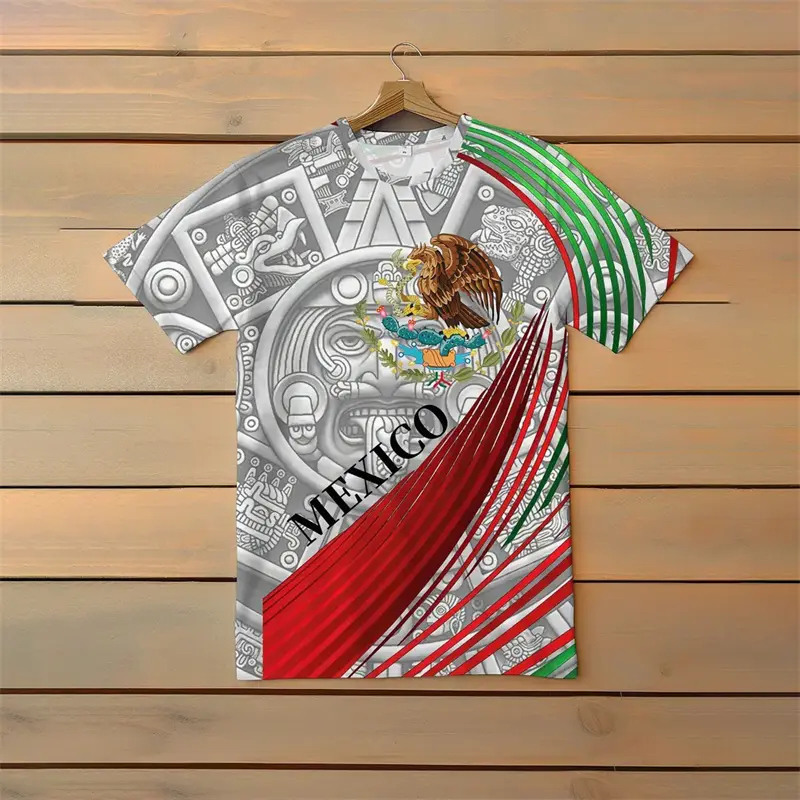 VIVA Mexico T-shirt Unisex Mexican Personality Street Pride Short Sleeve T-shirt Sport Casual 3D Print Flag Graphic Trend Tees