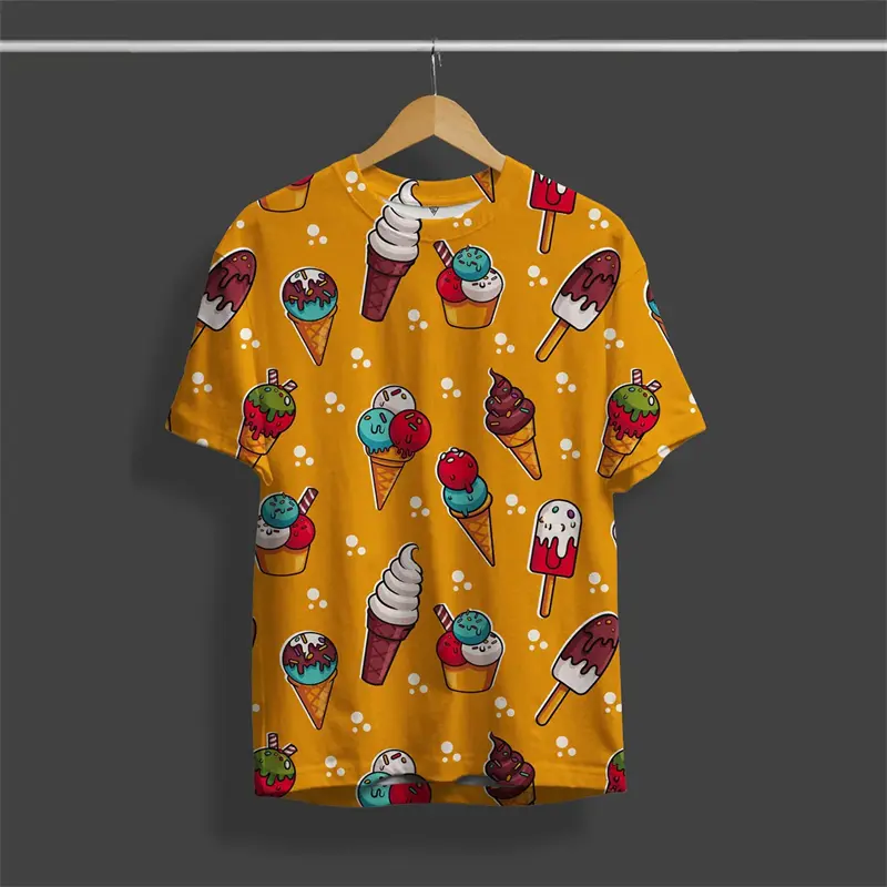Street Harajuku Tiger Pattern T-shirt Men's Clothes 3d Printed Graffiti Animal Food Pullover Top 2025 Spring New Fashion Tee Top