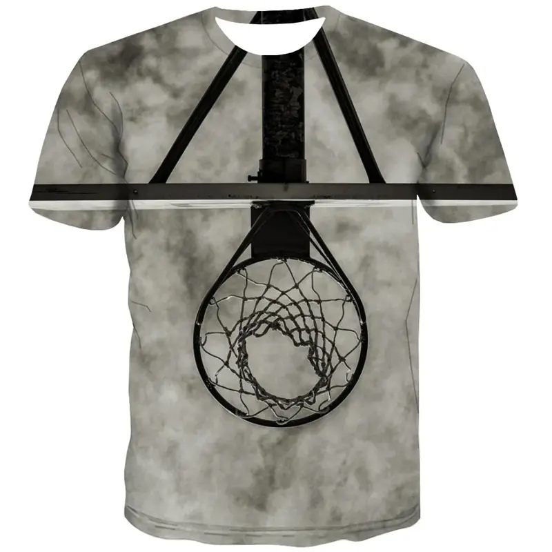 Basketball Sports T-shirt 3D Print Playground Outdoor Round Neck T Shirts Daily Casual Fashion Hobbies Cool Pattern Tee Tops