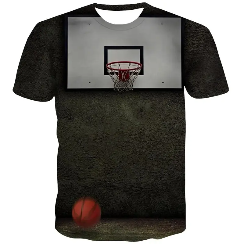 Basketball Sports T-shirt 3D Print Playground Outdoor Round Neck T Shirts Daily Casual Fashion Hobbies Cool Pattern Tee Tops