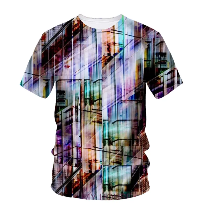 Streetwear Artistic Graffiti T-shirt 3D Printing Round Neck Short Sleeves Hip Hop T Shirt Clothes For Men Summer Comfortable Tee