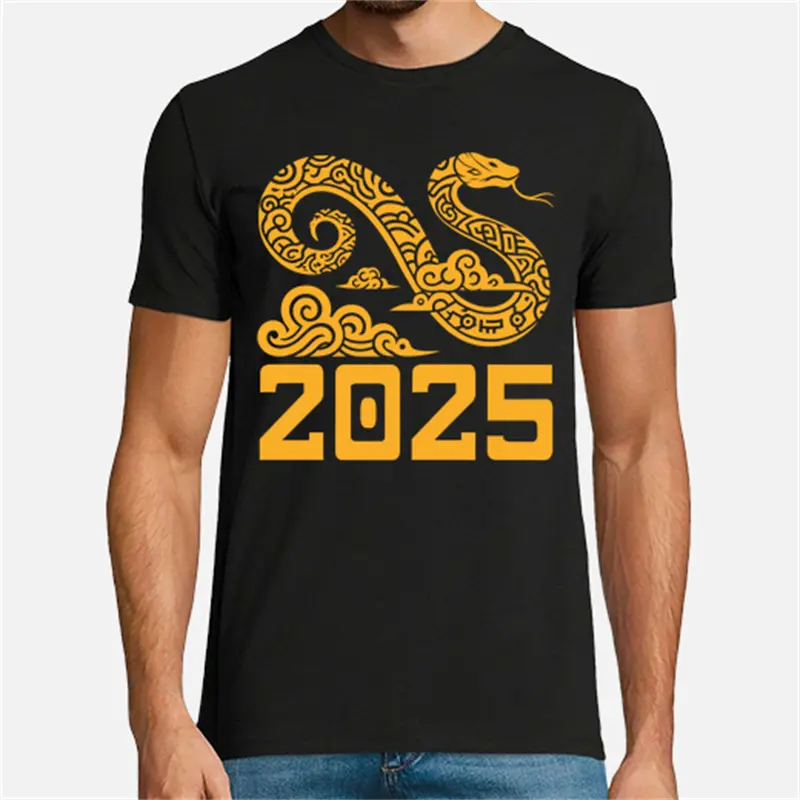 2025 Chinese Year Of The Snake T-shirt Unisex New Year Trendy Crewneck Tee Shirts 3D Printed Pattern Unique Harajuku Top New